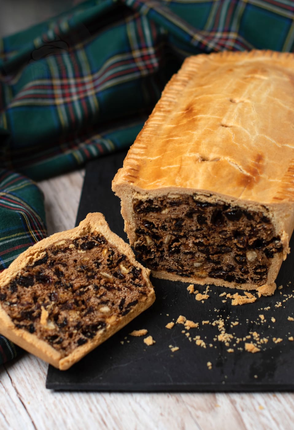 Black Bun recipe. Classic Scottish recipe for fruit cake, encased on shortcrust pastry.